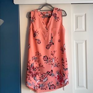 Peach shirt dress